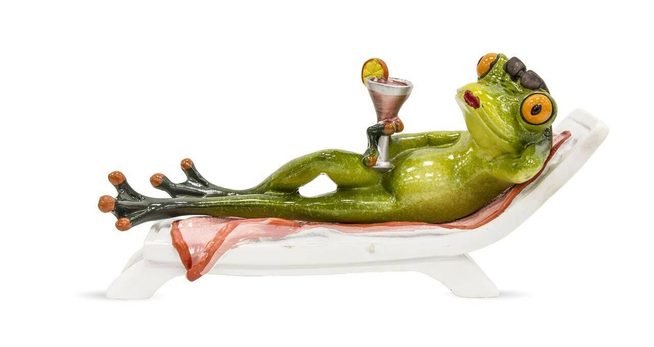 Figurka Żaba na leżaku 19cm