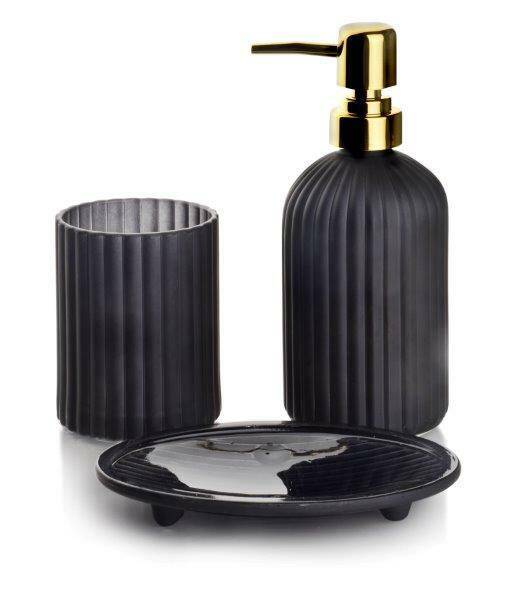 Dozownik kpl. łazienkowy 400ml Ari Black