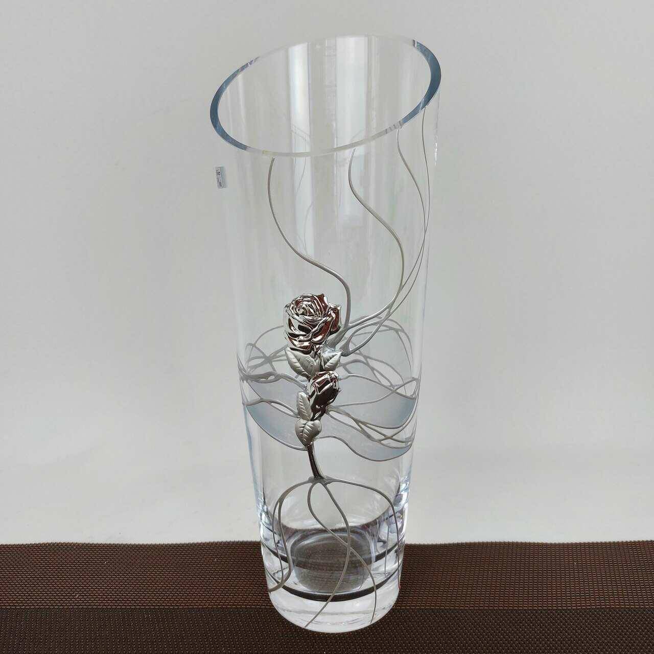 RS Wazon szklany zdobiony Róża 17-6995