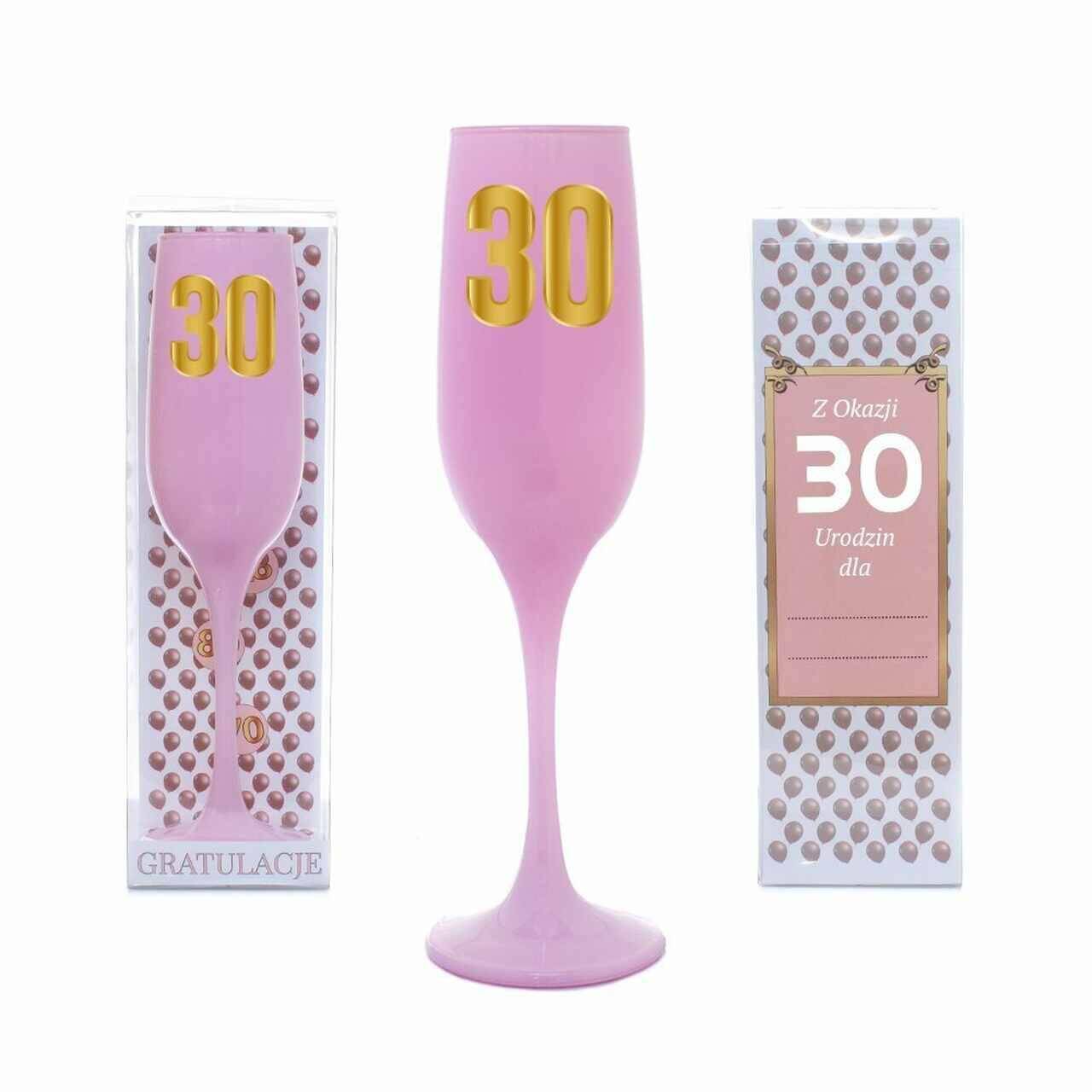 Kielich jubileuszowy szampan różow 30
