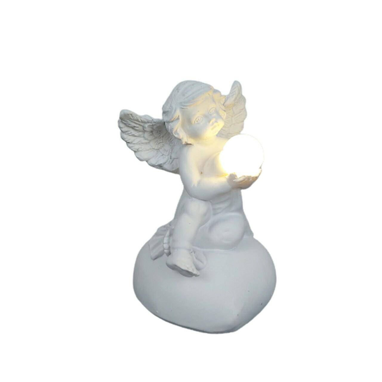 Aniołek z lampką LED w ręku 9cm