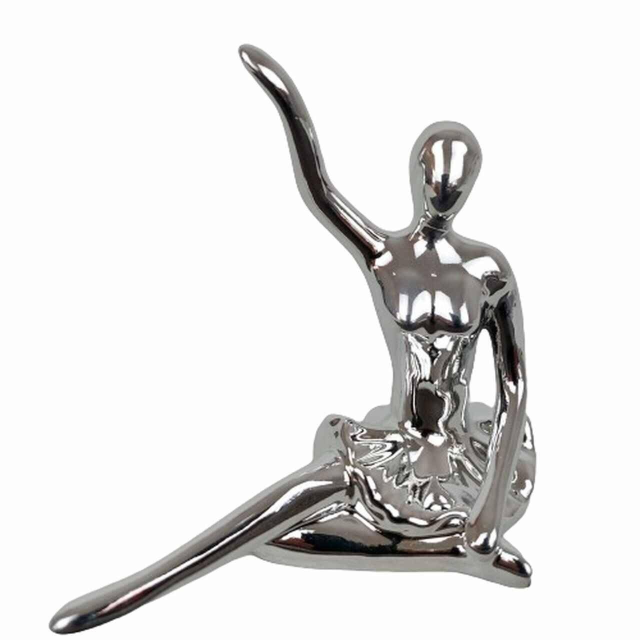 Figurka baletnica srebrna 13cm Ceramika