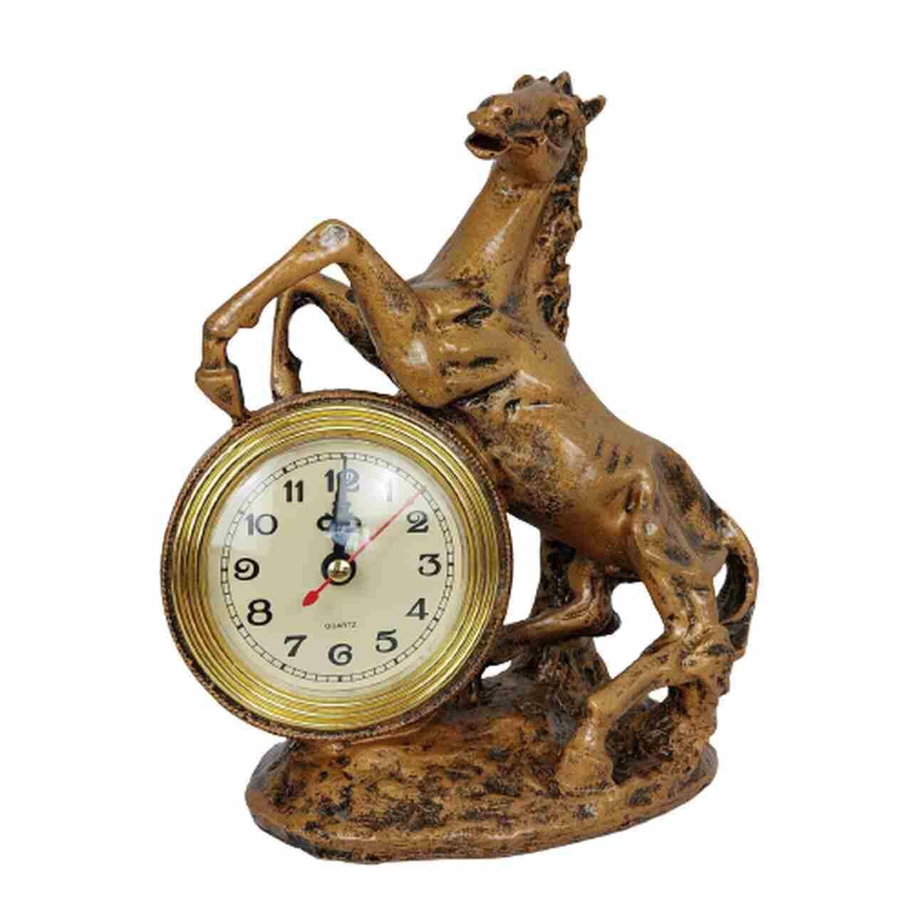 Zegar koń  złoty 21cm