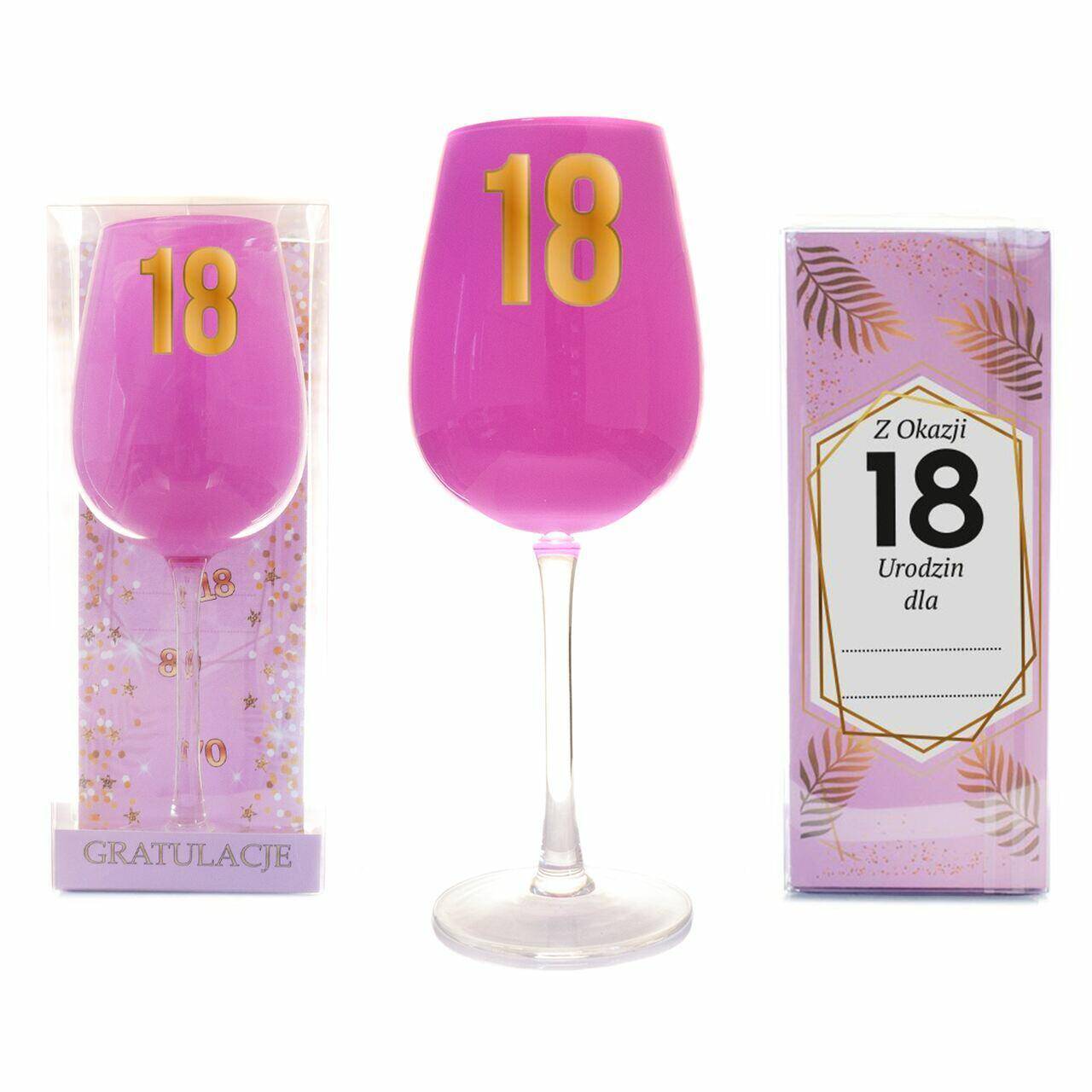 Kielich jubileuszowy wino różowy 18