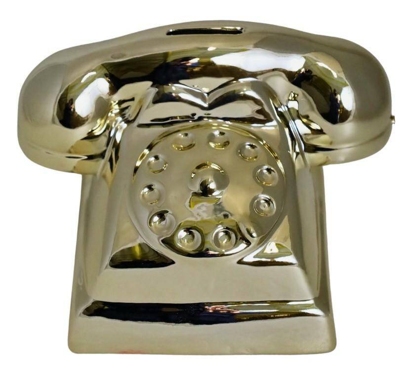 Skarbonka ceramiczna telefon złoty