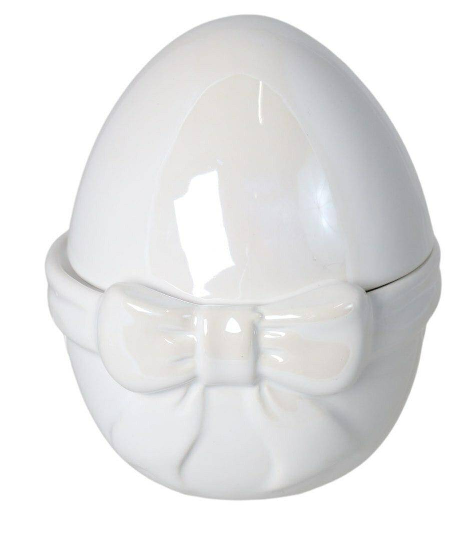Puzderko ceramiczne białe jajko 12cm