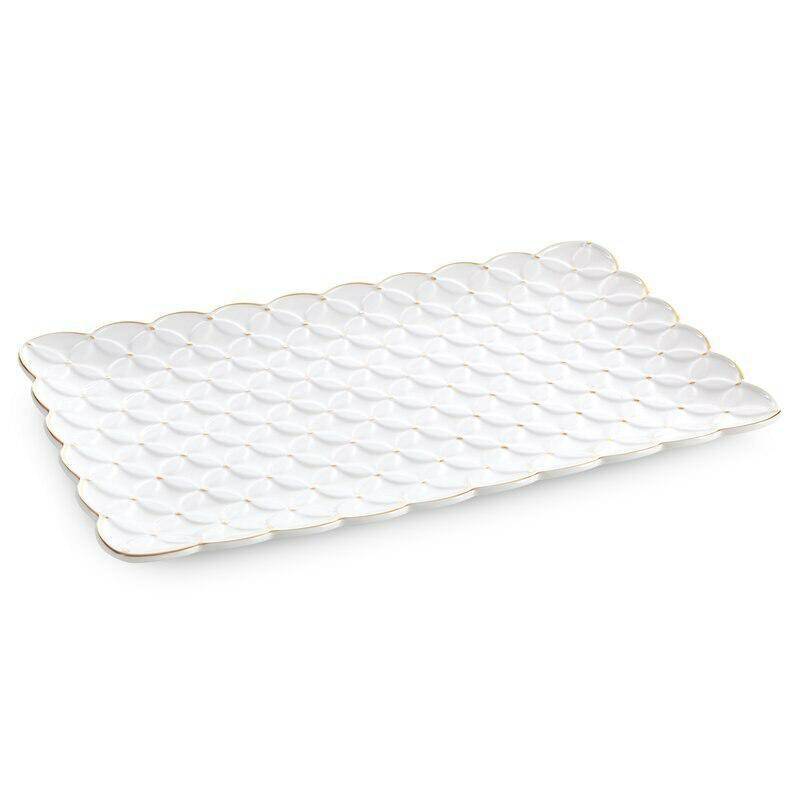 BELIA Patera ceramiczna krem+złoty