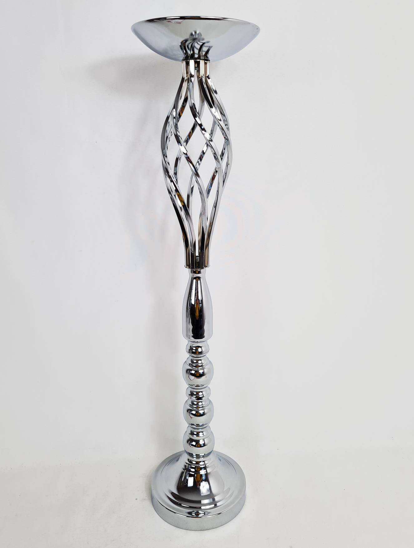 Świecznik metalowy srebrny 65cm KF338-2S