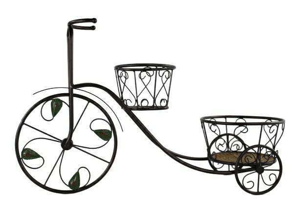 Kwietnik metalowy Rower czarny 75cm