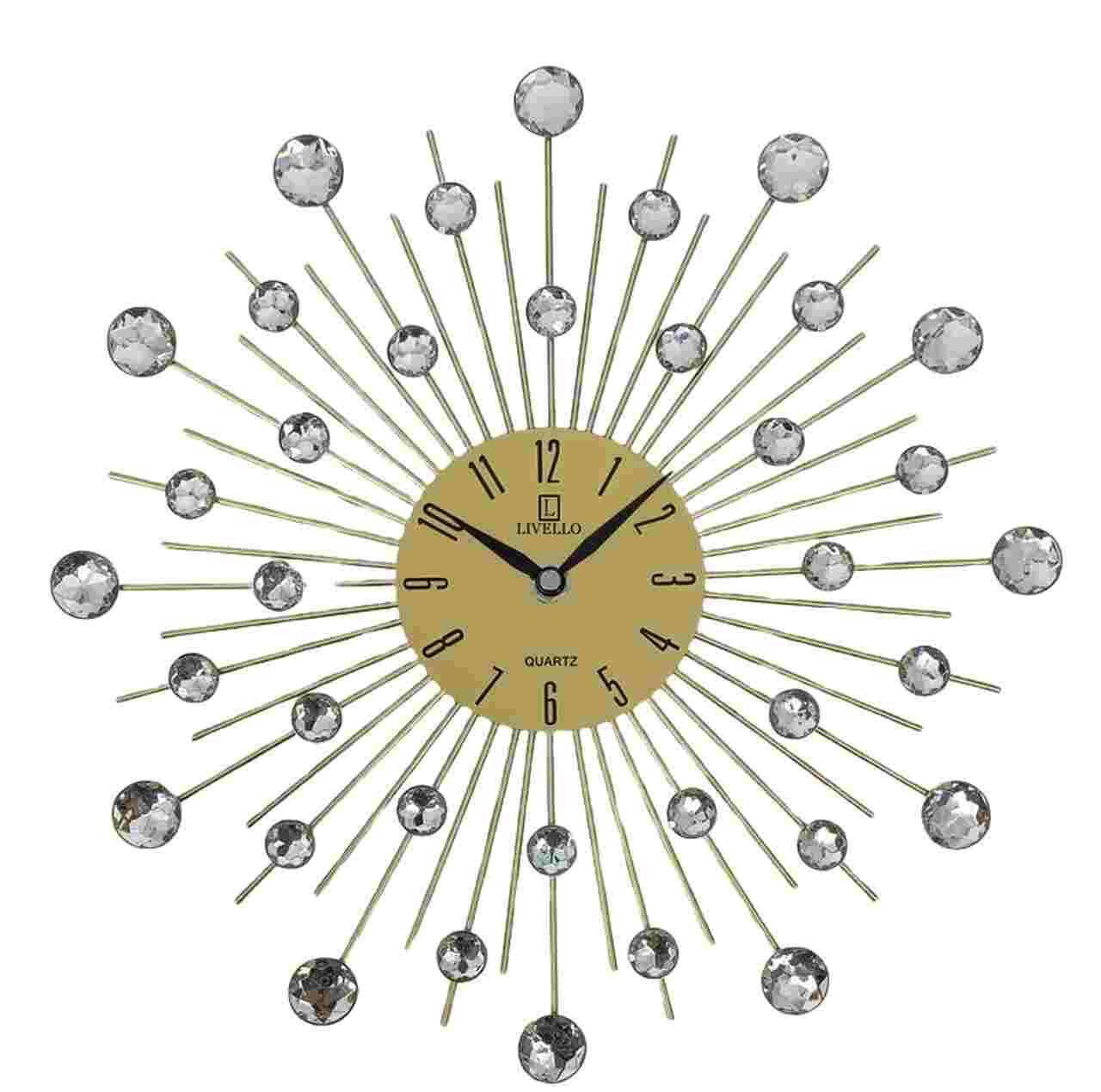 Zegar ścienny metalowy 33cm złoty