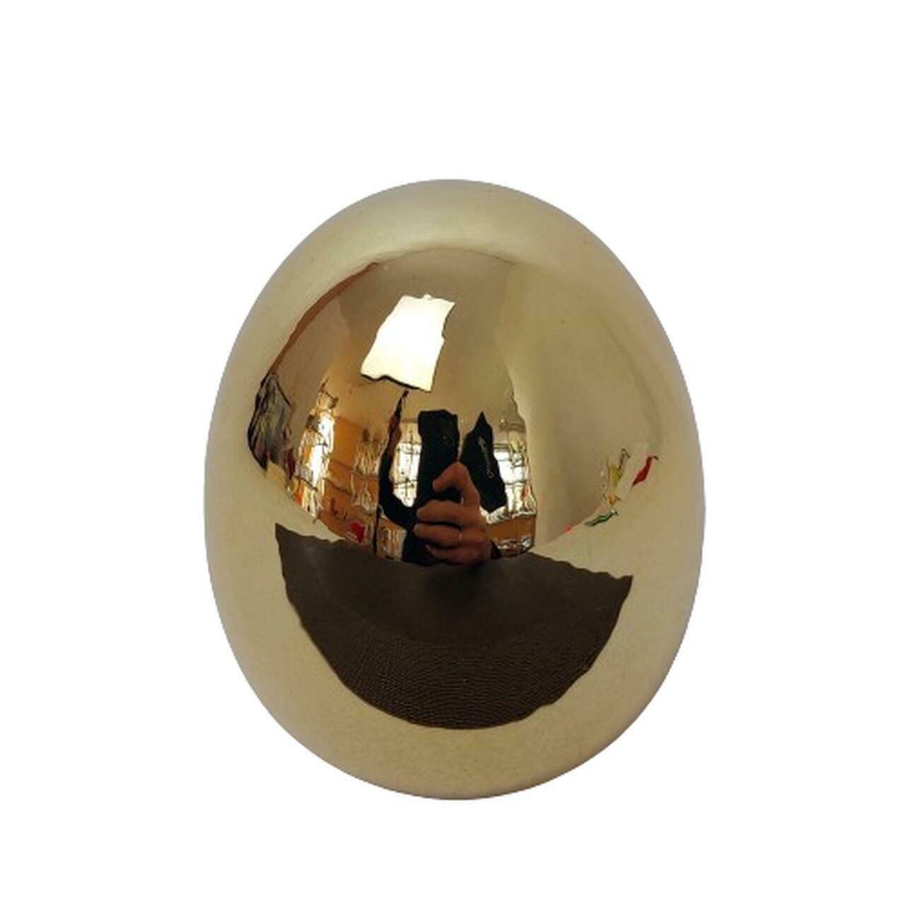 Jajko stojące ceramiczne złote 12cm