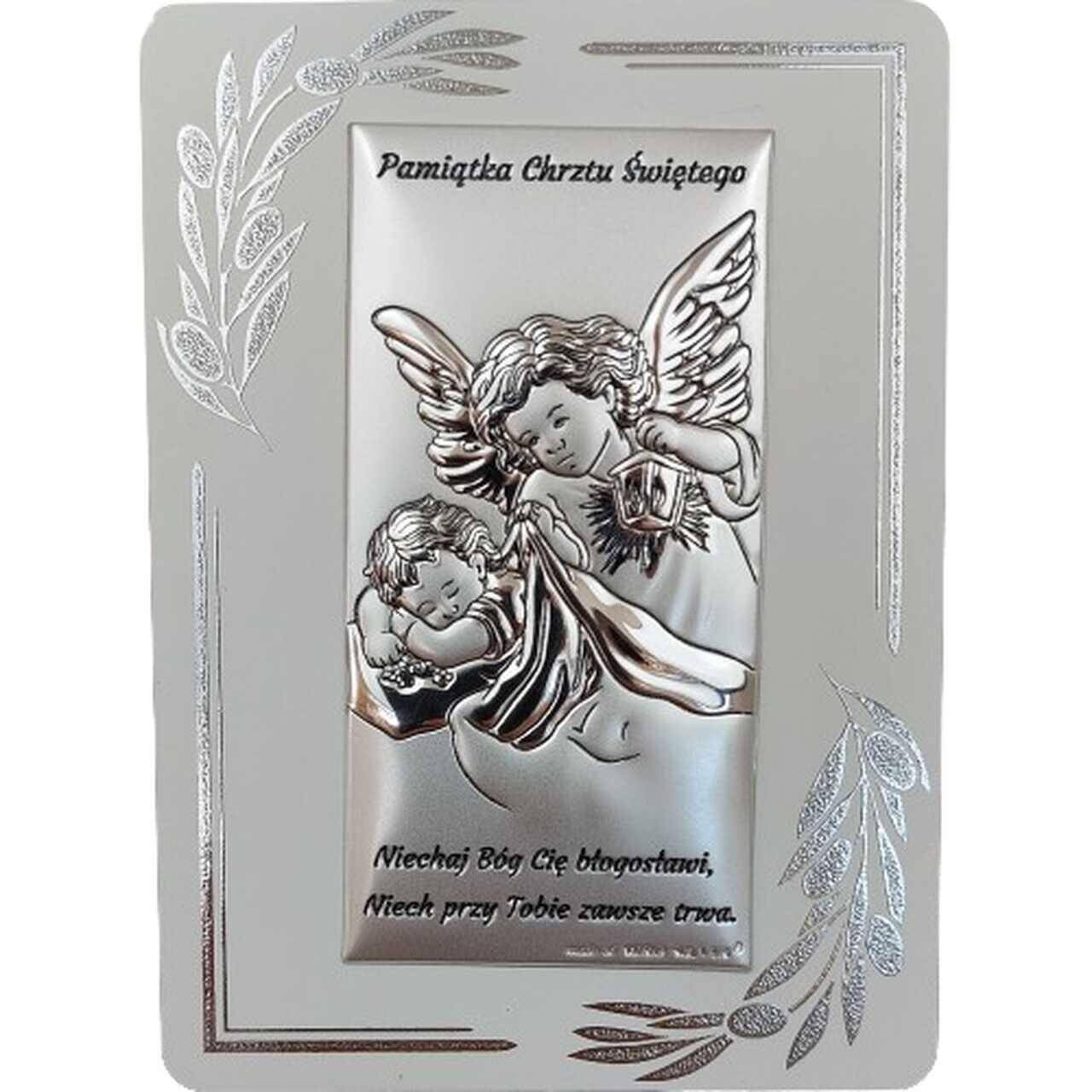 Obrazek posrebrzany Chrzest 13x18cm