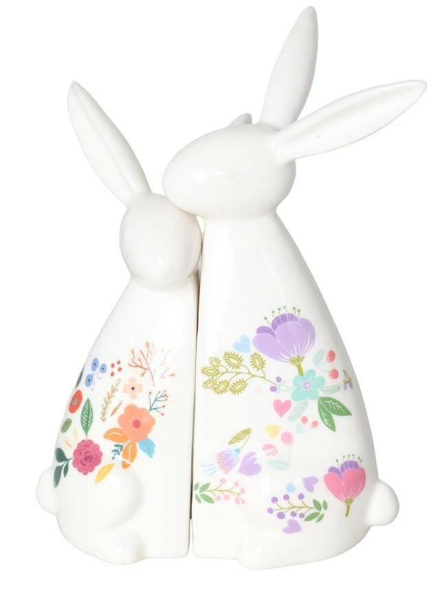 Królik ceramiczny w kwiatki kpl.2szt