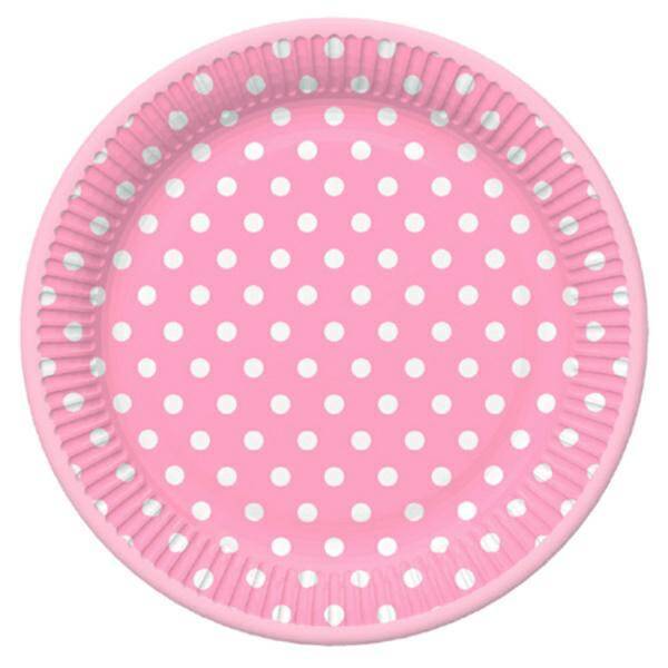 TALERZYK PAPIER 227MM A8 PINK DOTS