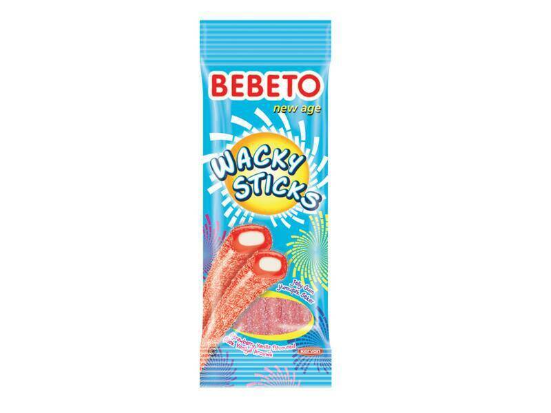 ŻELKI BEBETO 75G STICKS TRUSKAWKA