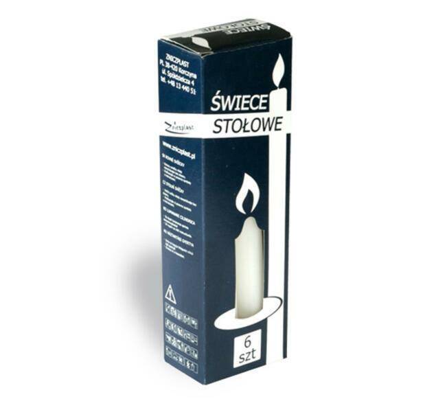 ŚWIECA STOŁOWA ZNICZPLAST BIAŁA A6 7281