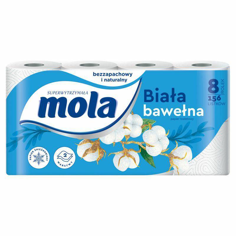 PAPIER TOALETOWY MOLA A8 BIAŁA BAWEŁNA