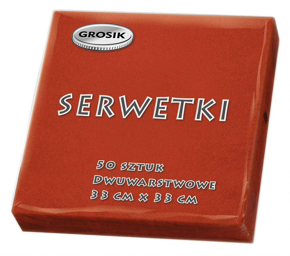 SERWETKI GROSIK A50 CZERWONE 33X33 (Photo 1)