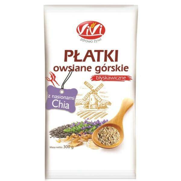 PŁATKI OWSIANE VIVI 300G GÓRSKIE Z CHIA