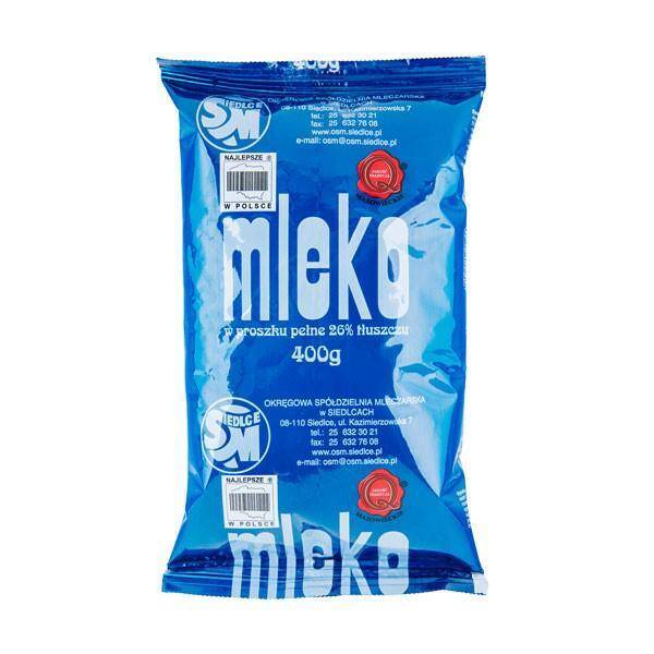 MLEKO W PROSZKU SIEDLCE 400G NIEBIESKIE