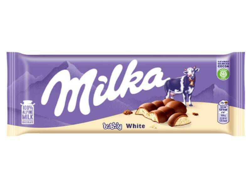 CZEKOLADA MILKA 95G BUBBLY BIAŁA 9543