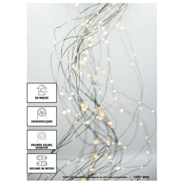 LAMPKI 50LED WEWNĘTRZNE CIEPŁY BIAŁY