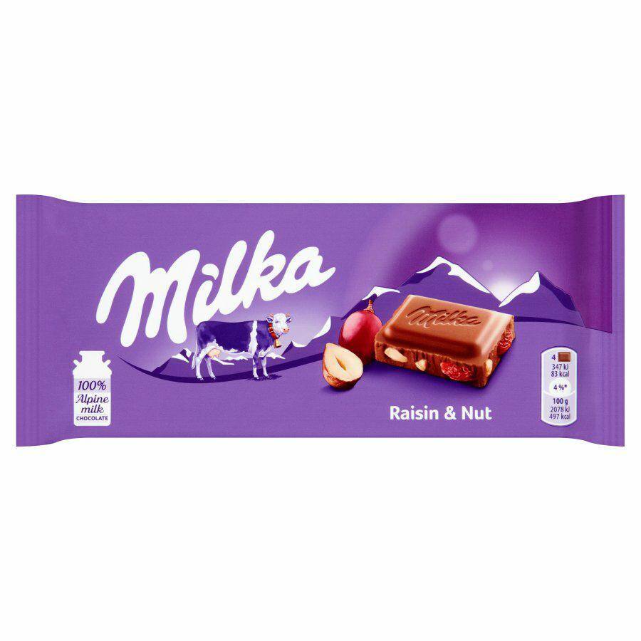 CZEKOLADA MILKA 100G RAISIN&NUT