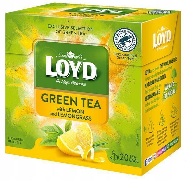 HERBATA LOYD A20 PIRAMIDKI GREEN LEMON