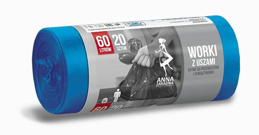 WORKI NA ŚMIECI AZ 60L A20 Z USZAMI