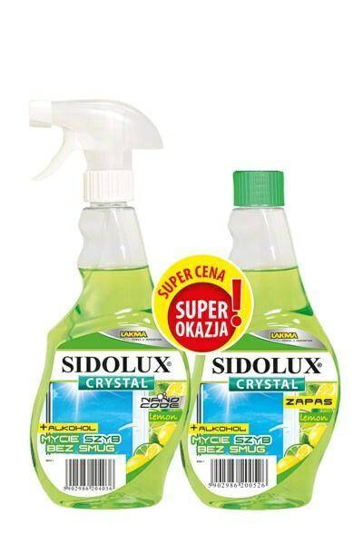 PŁYN DO SZYB SIDOLUX 500ML LEMON+ZAPAS