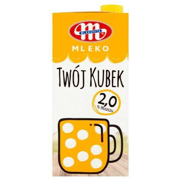 MLEKO MLEKOVITA 1L 2% TWÓJ KUBEK UHT