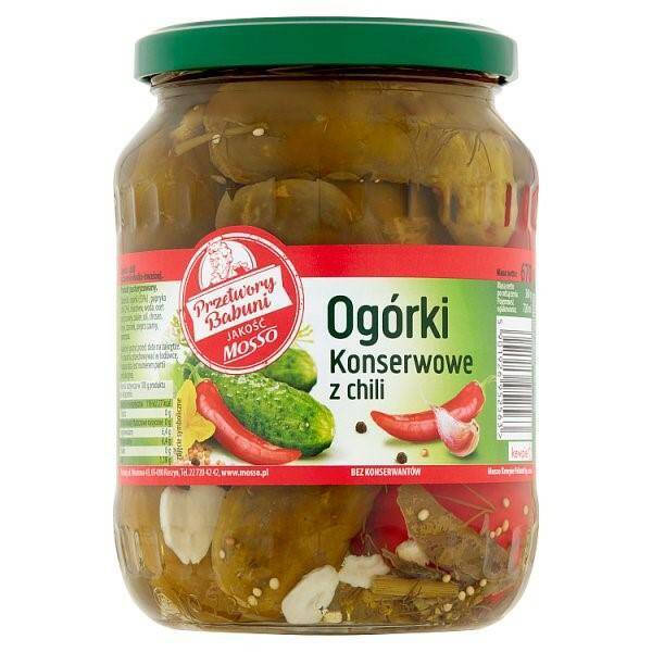 OGÓRKI KONSERWOWE Z CHILI 720G MOSSO