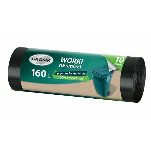 WORKI NA ŚMIECI GROSIK 160L A10 CZARNE