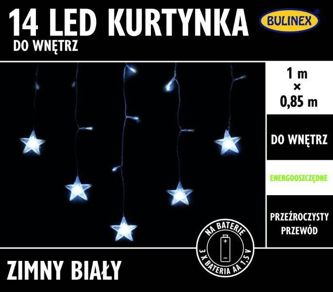 LAMPKI KURTYNA 14LED 1M NA BATERIE