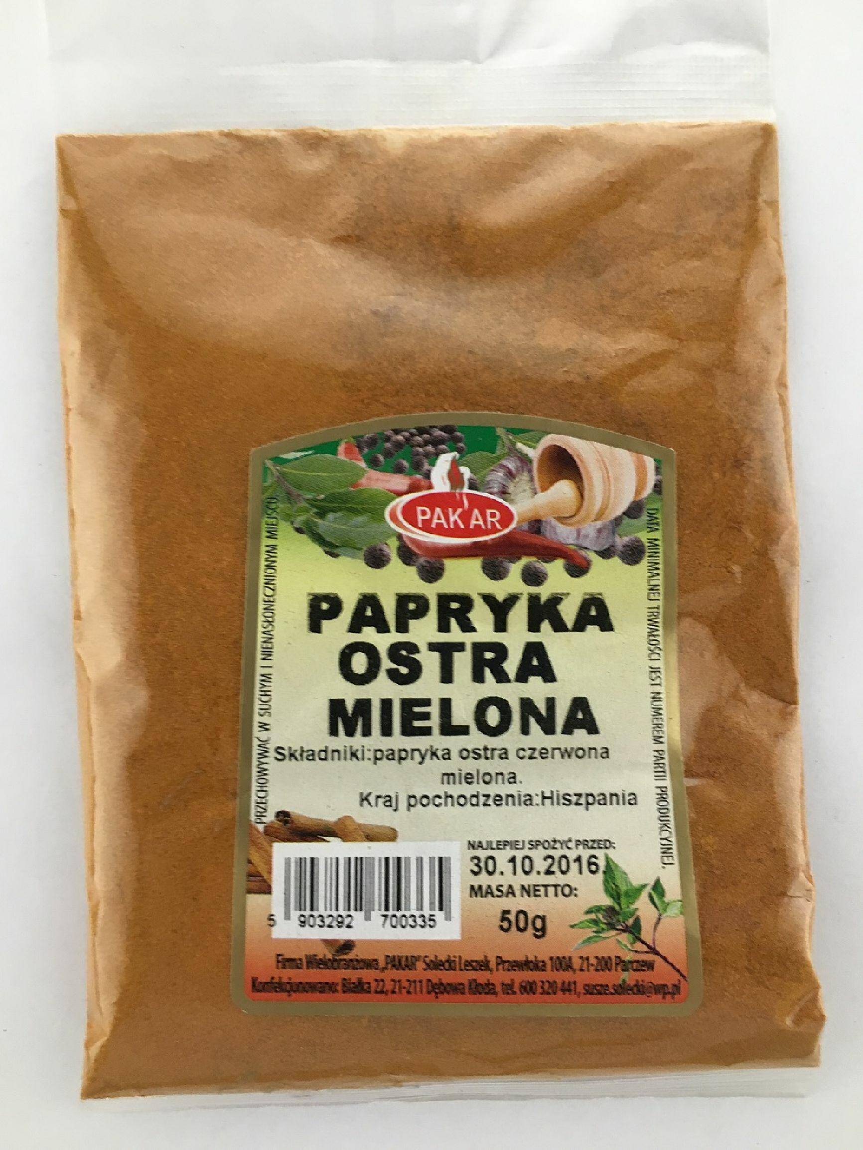PAPRYKA PAKAR 50G MIELONA OSTRA