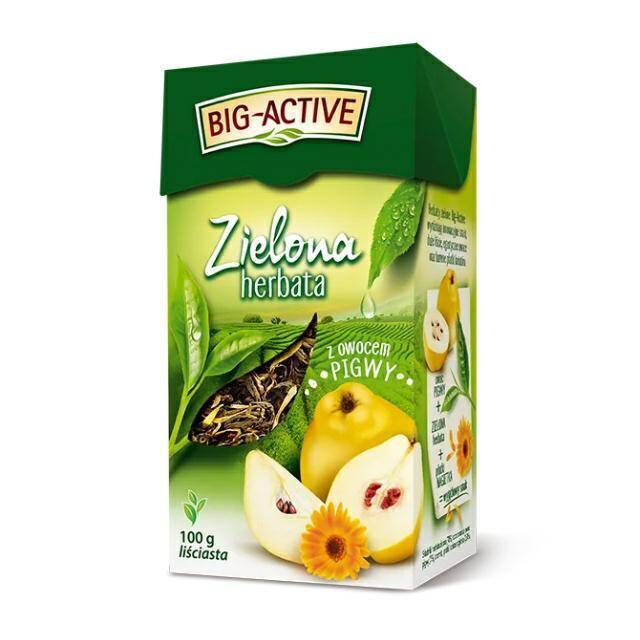HERBATA BIGACTIVE LIŚC 100G ZIEL Z PIGWĄ