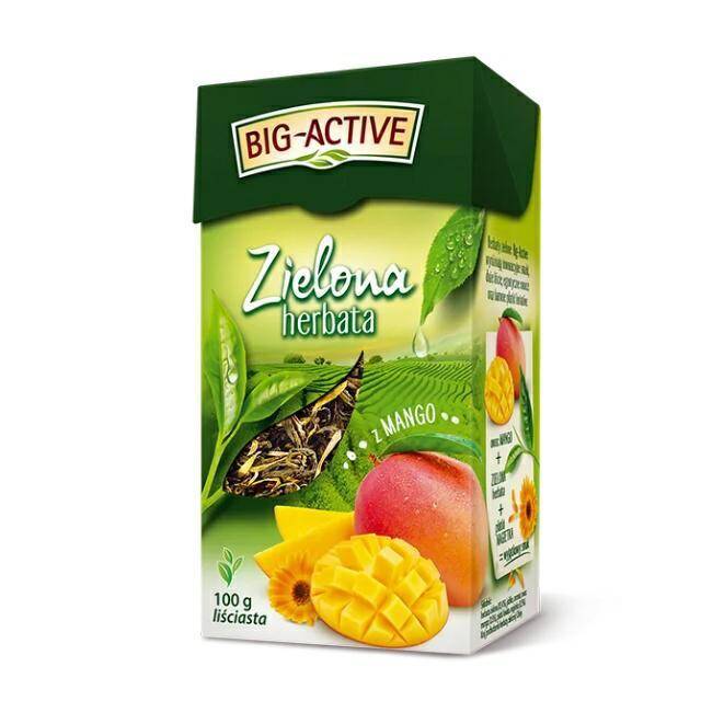HERBATA BIGACTIVE LIŚC 100G MANGO