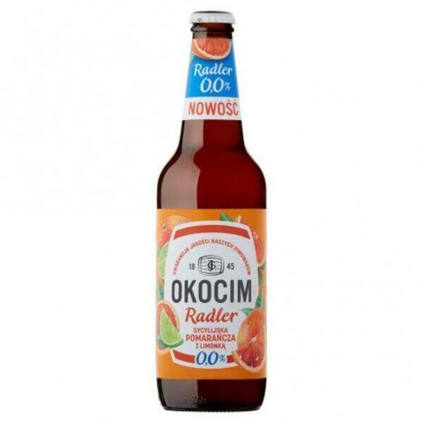 PIWO OKOCIM 500ML BIAŁY RADLER 0% BUT ZW