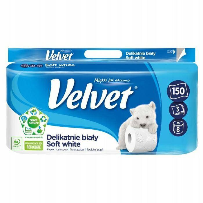 PAPIER TOALETOWY VELVET A8 BIAŁY 9009 3