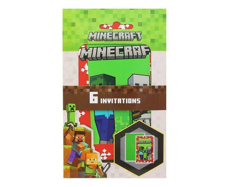 ZAPROSZENIA Z KOPERTAMI MINECRAFT A6