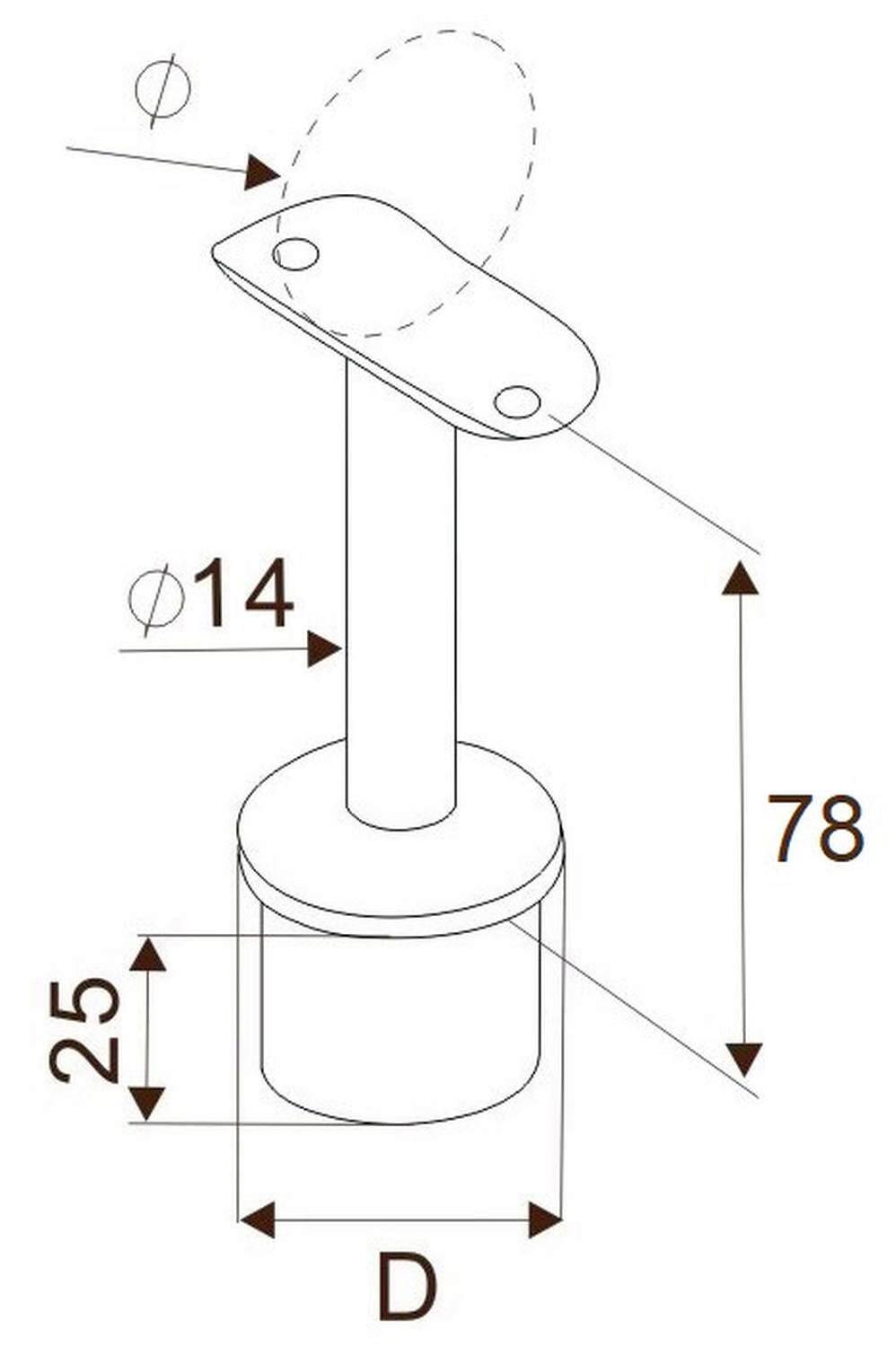 Podpora poręczy stała do rury fi 42,4 (Zdjęcie 2)