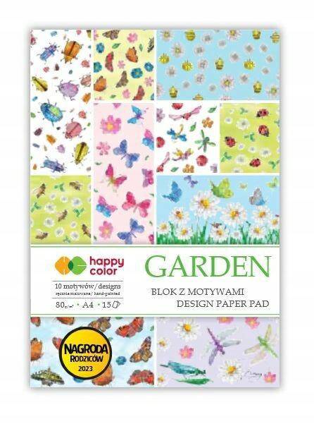 Blok Happy Color A4 z motywami Garden ,