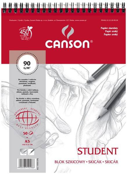 Blok szkicowy Canson Student A5 50ark