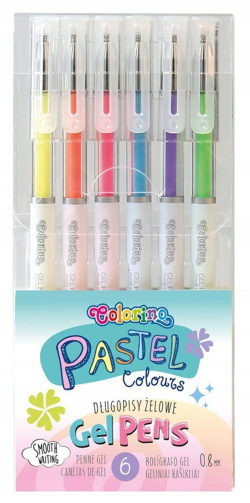 Długopisy żelowe pastel 6k Colorino Pati