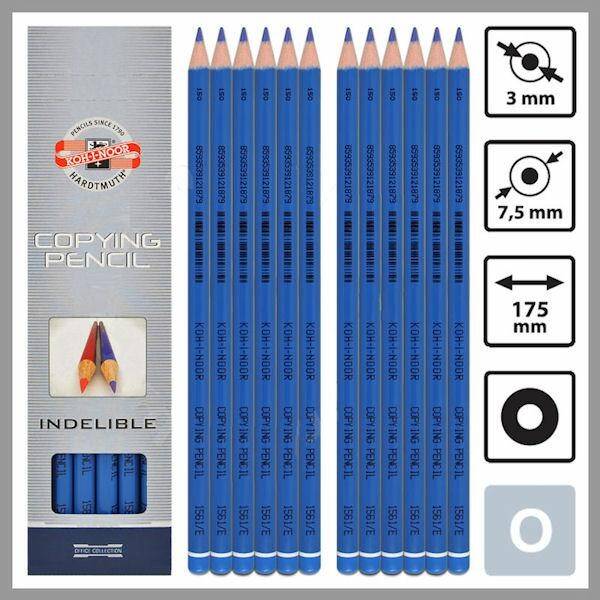 Ołówek KOH-I-NOOR 1561E kopiowy niebiesk