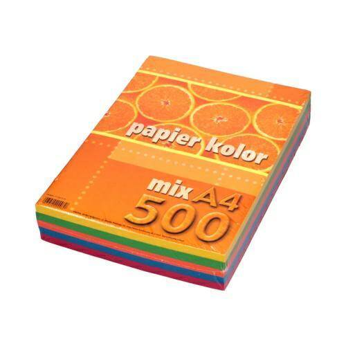 Papier kolorowy mix A4 80g 5 kolorów