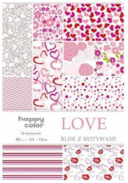 Blok Happy Color A4 z motywami Love