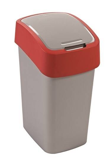 Kosz na śmieci Flip Bin 9L srebrny/czer