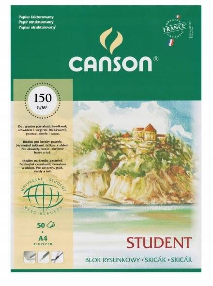 Blok rysunkowy Canson Student A4 50ark