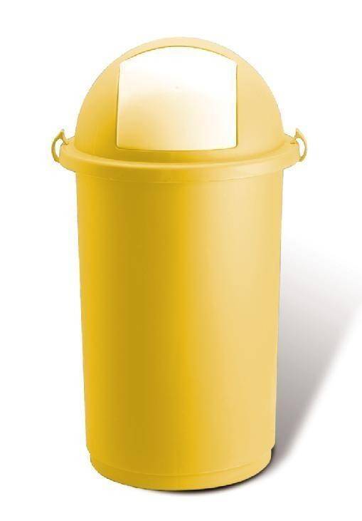 Kosz na śmieci 50L PUSH żółty